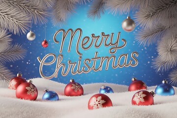 merry christmas background with gift box and ball lamp