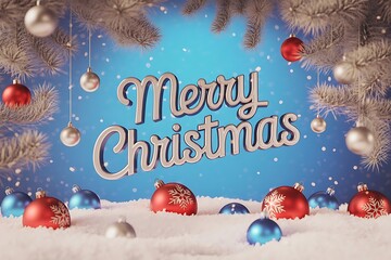 merry christmas background with gift box and ball lamp