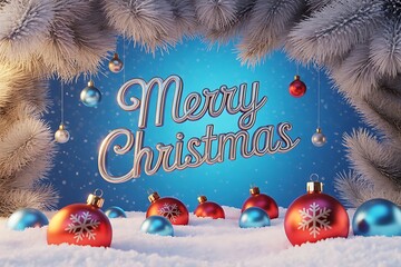 merry christmas background with gift box and ball lamp