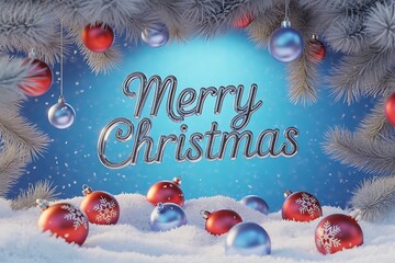 merry christmas background with gift box and ball lamp