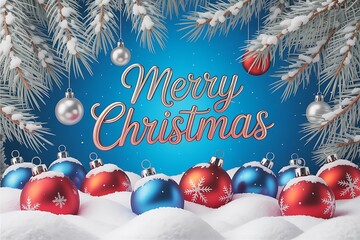 merry christmas background with gift box and ball lamp