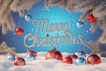 merry christmas background with gift box and ball lamp