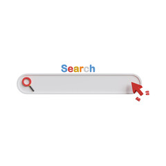 Search Bar Icon &ndash; Magnifying Glass with Cursor Pointer PNG