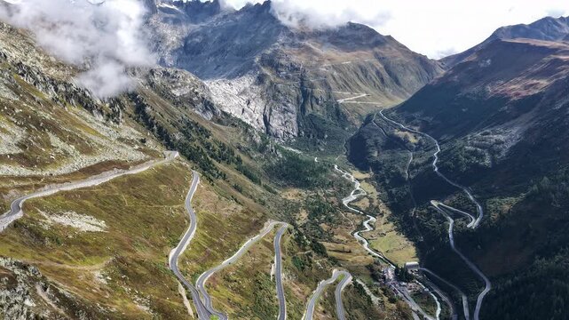 timelapse at furka pass switzerland