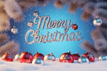 merry christmas background with gift box and ball lamp