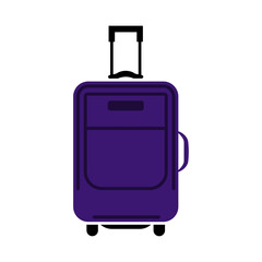 Colorful vector icon of suitcase with handle representing travel, luggage, transportation, vacation, journey, packing, airport, and journey concept isolated on white background.