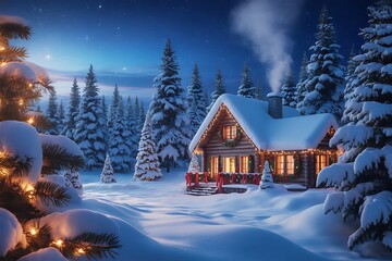 merry christmas background with gift box and ball lamp