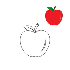 Simple apple coloring illustration