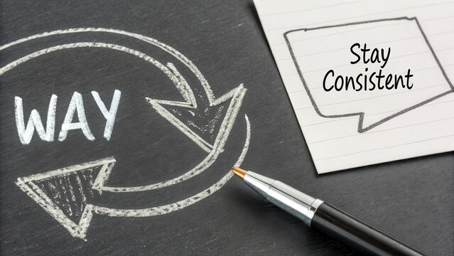 Stay Consistent on Your Journey with Arrows and Notebook Background