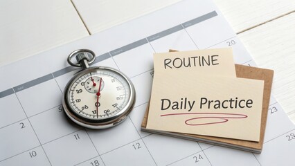 Stopwatch and Calendar for Daily Routine and Practice Planning