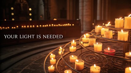 Warm Glow of Candles in a Serene Space for Reflection and Hope