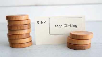 Wooden Stacking Discs with Motivational Card for Personal Growth