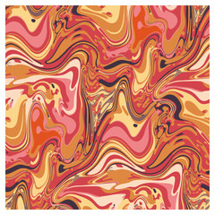 This seamless design features a mesmerizing abstract marble pattern with fluid, undulating swirls in rich shades of pink, peach, coral, and cream. The pattern evokes a sense of motion and energy.