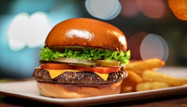 savoring a delicious cheeseburger with fresh ingredients at your local diner a culinary delight