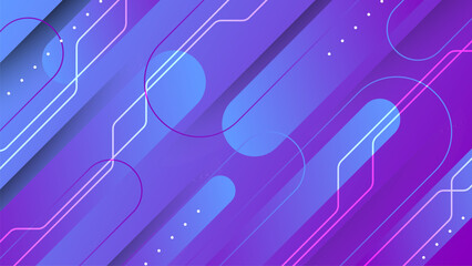 Diagonal shape and tech line on gradient color. Communication technology background. Abstract internet connection 