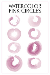 Pink watercolor circle stains — artistic abstract design with soft pastel tones, fluid textures, and gentle shapes perfect for posters, invitations, branding, and modern digital art projects.