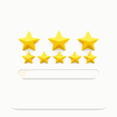 Obraz premium Five Yellow Stars Rating System with Empty Input Field on White Background review feedback