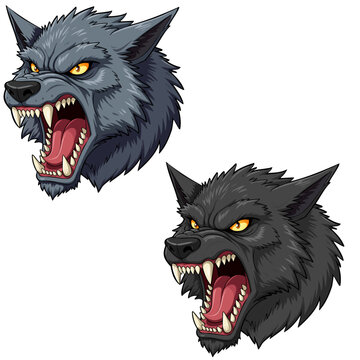 Werewolf Wolf Head Comic Cartoon Open Jaws