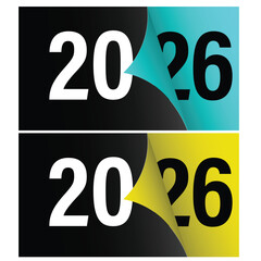 vector illustration of fold paper effect with text of  2026, new year celebration paper effect