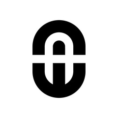 Letter AW or WA creative negative space monogram logo