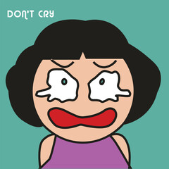 Obraz premium vector illustration of a girl is crying