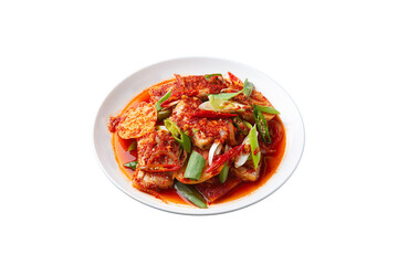 Korean dish galchijorim (braised hairtail) in png file png 파일의 한국식 요리인 갈치조림