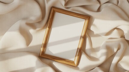 Decorative mirror on soft fabric surface abstract composition natural light minimalist style