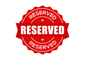 Obraz premium Reserved Stamp red seal. Red Reserved Badge Stamp vector Label Design Isolated on Transparent Background