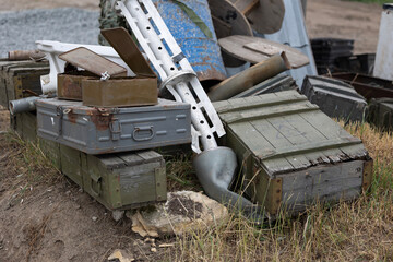 A farmer's improvised museum of Russian occupation artifacts, collected from his fields. The...