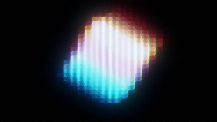 4K Abstract glowing pixel cube in gradient blue and pink colors on dark background, concept of digital technology, cyber data visualization, innovation, AI computing, modern design, virtual reality, - Powered by Adobe