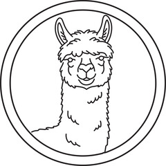 Minimal Alpaca Line Art | Elegant Wildlife Illustration | Modern Safari Animal Design