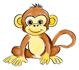 Obraz premium PNG Monkey cartoon drawing animal.