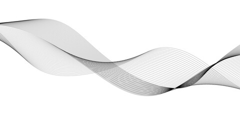 Wavy business curve lines on transparent background. Abstract ocean wave line background. Wave swirl, frequency sound wave, twisted curve lines with blend effect	
