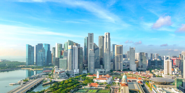 Singapore 10-14-2025, Singapore skyline with financial district and Singapore River