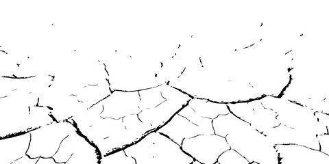 Cracked dry earth texture symbolizing drought and global warming. High-contrast black and white cracked soil background perfect for environmental design, climate change, or natural texture projects.
