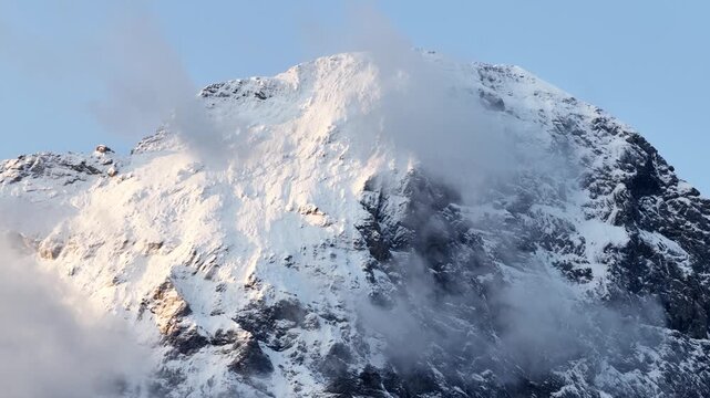 Snow covered Eiger in Grindelwald, Switzerland