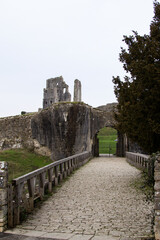 Corfe Castle in Dorset in England