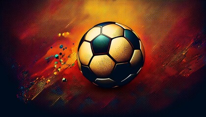 Fototapeta premium soccer ball with halftone texture