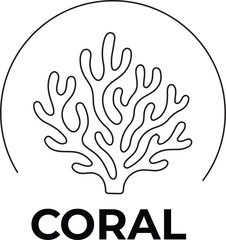 Minimal Coral Line Art | Elegant Ocean Plant Illustration | Modern Marine Design