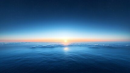 Obraz premium A minimalist blue gradient background, shifting from deep navy at the top to a soft sky blue at the bottom.