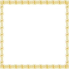 Simple Square Frame with White Background, Unique Border Frame and Photo Frame, Golden Frame