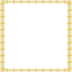 Simple Square Frame with White Background, Unique Border Frame and Photo Frame, Golden Frame