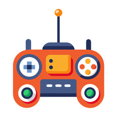 Drone Remote Controller Icon: Handheld Transmitter with Joystick and Antennas | Flat Colorful Vector