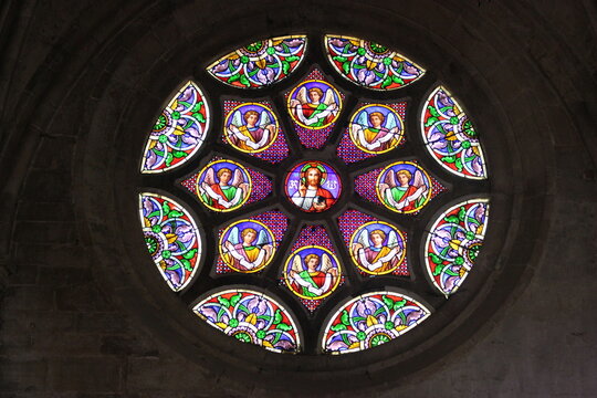 Auxonne, &eacute;glise Notre-Dame, rosace nord