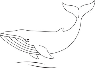 Fototapeta premium Minimal Squid Line Art | Elegant Ocean Wildlife Illustration | Modern Marine Design