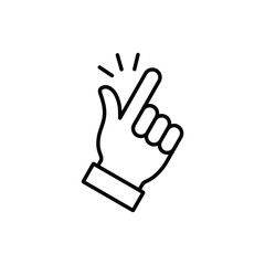 Easy icon. Finger snap icon in line style.
