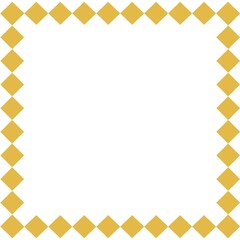 Simple Square Frame with White Background, Unique Border Frame and Photo Frame, Golden Color Frame