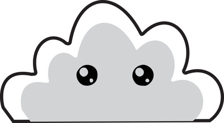 Layered Cartoon Green Bushes and Gray Hills Illustration