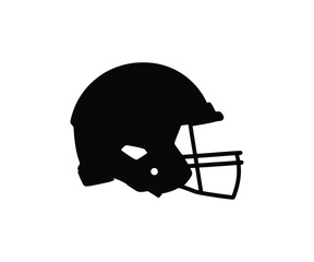 Vector football helmet silhouette isolated on clean background
