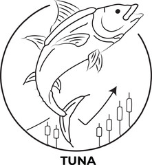 Minimal Tuna Fish Line Art | Elegant Ocean Wildlife Illustration | Modern Marine Design